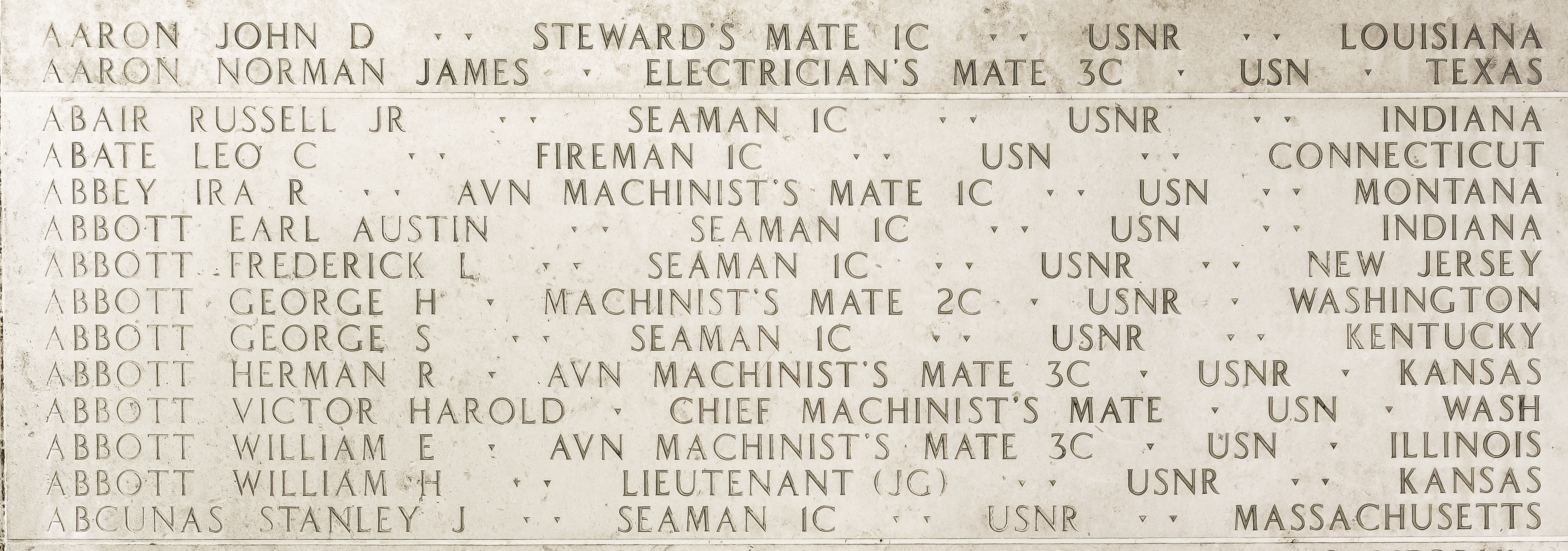 Frederick L. Abbott, Seaman First Class